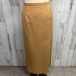 Sag Harbor Vintage Plus Size Tan Wool Midi Skirt